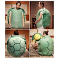 Miniatyrbillede 5 af 5: Bærbar Turtle Shell Pude Voksen-gigantisk Turtle Kostume Funny Dress Up Vægtet Turtle Plys, stor Turtle Body Pude green*80cm