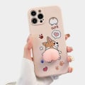 Miniatyrbild 1 av 5: Söt 3D Cartoon Peach Corgi phone case för iPhone 14 Pro Max/13/12/11/SE/XR/XS/X/8Plus/7/6S Pink iPhone13Pro Max