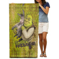 Miniatyrbild 2 av 5: Shrek strandhandduk i mikrofiber för barn, badhandduk för åsna tecknad, mjuk och lätt, pepparkaksmansmönster, strandhandduk i mikrofiber, Boy-Shrek2