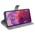 Miniatyrbillede 3 af 5: Til Motorola Moto G24 4G magnetisk telefontaske PU Læder Pung Style Cover Grey