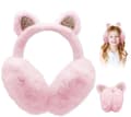 Varma Öronmuffar - Ø 13cm Mjuka - Vikbara - Rosa - Fleece Öronmuffar