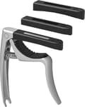 Gitarr Capo, 4-i-1 Gitarr Capo med Stallpinne Dragare, Capos för Gitarr Bas Ukulele Banjo Mandolin, 3 Silikonhuvuden, Gitarrtillbehör, Silver