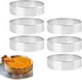 Kakering - 6 stk - Ø 8cm*2cm*0.8mm - Rustfritt stål - Kakeform