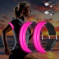 USB Uppladdningsbart LED Armband - Reflexband för Säkerhet 2-pack - Perfekt för Löpning & Utomhussporter - Flerfärgsdisplay - Justerbart