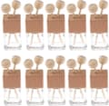 10-pakning 8 ml Klar ss Billuftfrisker med Klemme og Diffuser Tomme Eterisk Olje Parfymeflasker og Diffuser Ventil Tykk ss Ornament med Tre