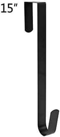 Miniatyrbillede 3 af 4: Kransekrog til hoveddør, 38 cm, robust stålkransekrog til døren, dørkrog (sort, 1 stk.)