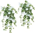 2-pack konstgjorda hängande blommor - klättrande blomman för dagen (vit)