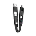 4-i-1 PD65W Datakabel Multi USB Laddningskabel: Kort EDC-kabel för Lightning, Typ C och A Svart Black