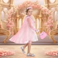 Miniatyrbild 3 av 6: Prinsesscape-set, 12 st Prinsesskläder för små flickor, Prinsessklänningar för flickor 3-8 år Födelsedagspresent Rosa Pink