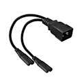 Miniatyrbillede 4 af 5: 3-benet stik Iec320-c20 til Iec320-c7+c7 konverter adapter strøm