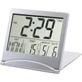 Bordsklocka Silver Digital LCD Temperatur Alarm NY Kontorsklocka