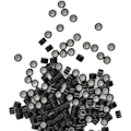 Miniatyrbilde 4 av 6: 200 stk Silikonforede Mikro Ringer Lenker Perler 4.0 mm Hårperler for Hårextensions Black