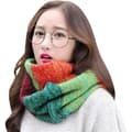 Färgglad damscarf, stickad vintersjal, loop infinity-scarf, varm halsduk (B)