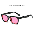 Miniatyrbillede 1 af 3: Sort Wayfarer Solbriller Pink Spejlglas Sort