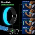 Miniatyrbillede 4 af 5: 4-pak USB Genopladelige LED Lys Armbånd - Justerbare Sikkerheds Refleksstriber til Løb, Arm, Håndled, Ankel og Ben