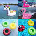 Miniatyrbild 2 av 4: 2 st/förpackning dryckeshållare, förtjockad PVC-mugghållare, flamingo, lämplig för swimmingpool flamingo