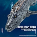 Miniatyrbillede 3 af 5: OBEST 2.4GHz Fjernstyret Mosasaurus Både til Børn, RC Haj Både Vand Spray Pool og Sø Legetøj, RC Elektrisk Haj Dinosaur, 2 Batterier