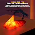 Miniatyrbild 2 av 5: Kreativa eldsprutande drake-lampor, 3D-utskrivna drakeformade nattlampor, USB-laddningsbara presenter till pojkars sovrum