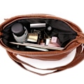 Miniatyrbild 5 av 6: Högkvalitativ PU-läder dam crossbody väska lyx designer handväskor avslappnad multi-lager axelväska ny BROWN