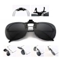 Miniatyrbillede 6 af 6: Clip-on Aviator Solbriller Pilot Briller Sort sort