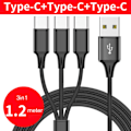 Miniatyrbilde 2 av 5: Multi Ladekabel Nylonflettet Universal 3/4/5 I 1 Multippel