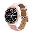 Miniatyrbild 2 av 4: Garmin / Huawei / Samsung Passar olika klockmodeller, 18/20 mm läderarmband med metallspännen, armband för män och kvinnor pink 20MM