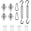 Miniatyrbillede 1 af 7: Markise Fastgørelsessæt, Kraftig Solsejl Rustfrit Stål Hardware Kit til Have Trekant og Firkant, Solsejl Fastgørelses Tilbehør carabiner-2