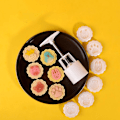 Miniatyrbild 5 av 5: Månkakform i plast 50g Tecknade stämplar Kex Kakform M