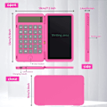 Miniatyrbilde 3 av 8: Enkel Kalkulator og LCD Skrivebrett 6.5 Tommer Kalkuler og Ta Notater (Rosa) pink