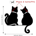 Miniatyrbild 2 av 7: Metallväggkonstdekor, minimalistisk katt leker med fjäril rolig metallväggkonst, moderna abstrakta linjeritningar husdjursskulpturer för vardagsrum. Two cat