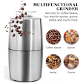 Miniatyrbillede 2 af 7: Elektrisk kaffekværn - Kaffebønnekværn i rustfrit stål til kaffe, espresso, latte, mokka, One-Touch kværn til urter, krydderier, korn og mere