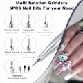 Miniatyrbild 7 av 8: Laddningsbar Elektrisk Nagelfil - Akryl Gel Naglar Manikyr & Pedikyr Set - Fantasifull Lila Fantasy Purple