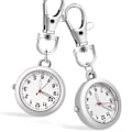 Miniatyrbillede 4 af 5: 2 stk. Lommeur Nøglering Ure Med Spænde Vedhæng Nøglering Armbåndsur Sygeplejeure Til Kvinder Mænd guld gold