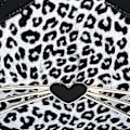 Miniatyrbillede 2 af 5: Mini Leopard Skuldertaske Crossbody Taske Pung Sød Kat Taske Rund Møntplade (Sort Leopard Print) Sort Black