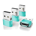Miniatyrbild 1 av 5: USB till USB C-adapter, USBC hona till A hane OTG-laddare typ C-omvandlare för Apple Watch Ultra iWatch 7 8 9 10, iPhone , Plus Pro Max, AirPods 3 green 4pc