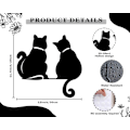 Miniatyrbild 7 av 7: Metallväggkonstdekor, minimalistisk katt leker med fjäril rolig metallväggkonst, moderna abstrakta linjeritningar husdjursskulpturer för vardagsrum. Two cat