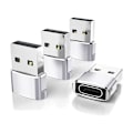 Miniatyrbild 1 av 5: USB till USB C-adapter, USBC hona till A hane OTG-laddare typ C-omvandlare för Apple Watch Ultra iWatch 7 8 9 10, iPhone , Plus Pro Max, AirPods 3 Silver 4pc