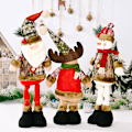 Miniatyrbillede 4 af 5: Jul Retro Snefnugternet Stof Teleskopisk Dukke Hotel Shoppingcenter Juledekorationer Juledekorationer