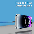 Miniatyrbillede 4 af 5: Multifunktionelt Opladerkabel 180 Graders Rotation Telefonoplader Data Tra