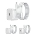 Miniatyrbillede 1 af 3: Til Samsung Oplader - Hurtig Oplader 20W USB-C - Adapter + Kabel 2m Hvid 3-pak