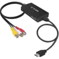 RCA till HDMI-omvandlare, komposit till HDMI-adapter, stöder 1080p Pal/ntsc A Fiis null