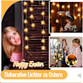 Miniatyrbild 6 av 7: Påskhare Form Ljusslinga 220cm Mini LED Batteridriven Påsk LED Påskdekorationer Hare
