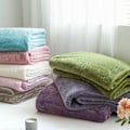 Miniatyrbild 5 av 5: Kylfilt mjölkfleece rutnät filt sommar kall enkel tupplur filt för soffa säng kontor grön 100x120cm