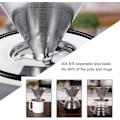 Miniatyrbild 4 av 7: Kaffe filter 1-4 koppar, rostfritt stål handbryggt kaffekanna filterkopp droppfilter pappersfritt filter