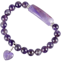 Miniatyrbilde 3 av 5: Helbredende Steinarmbånd 8mm Perler Chakra Krystall Energi Hjerte Charm Armbånd Håndlagde Smykker for Kvinner