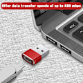 Miniatyrbild 4 av 5: USB till USB-C-adapter, USBC-hona till A-hane OTG-laddare Typ C-konverterare för Apple Watch Ultra iWatch 7 8 9 10, iPhone, Plus Pro Max, AirPods 3 Red 4pc
