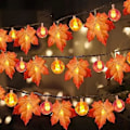 Miniatyrbilde 1 av 7: Multiformede lyslenker, batteridrevet, 2M 20 LED dekorative lyslenker, egnet for forskjellige festivaler, skaper en god atmosfære, rotting Maple Leaf