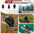 Miniatyrbild 6 av 6: 2 st regnponcho för vuxna, lätt återanvändbar poncho vattentät vuxen Eva regnrock nödregnkläder med huva för vandring