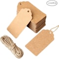 Pikkukuva 5 / 5: Ruskeat hintalaput narulla Kraft-matkalaukkuetiketit Askartelulaput Paperiset lahjalaput 100 kpl 5 x 3 cm juuttinarulla DIY-lahjoihin