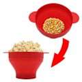 Pikkukuva 5 / 9: Popcorn-kulho silikonista - Kasaan taitettava punainen